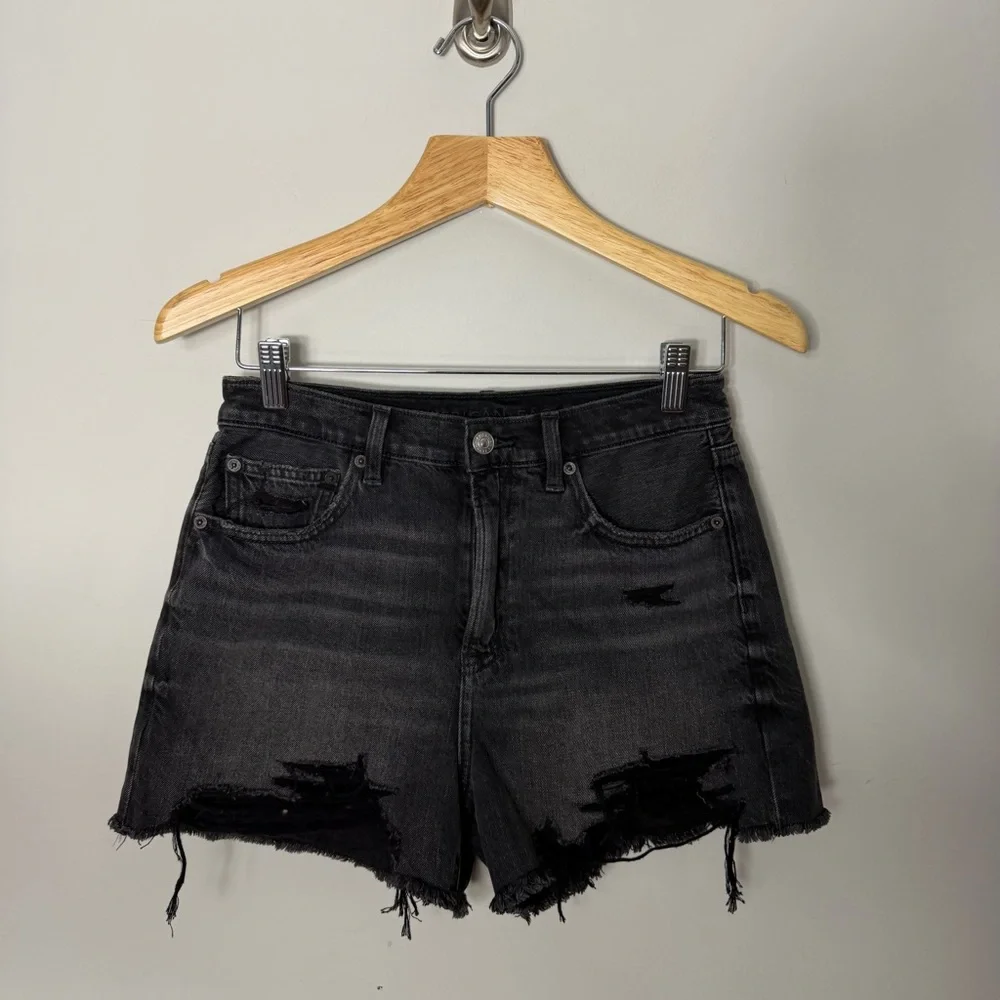 NEW American Eagle AE 90s High Rise Boyfriend Black Denim Jean Shorts